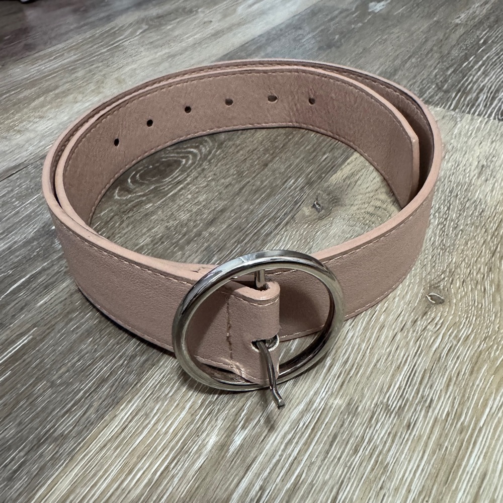 Garage Blush Pink Belt with Silver Hardware